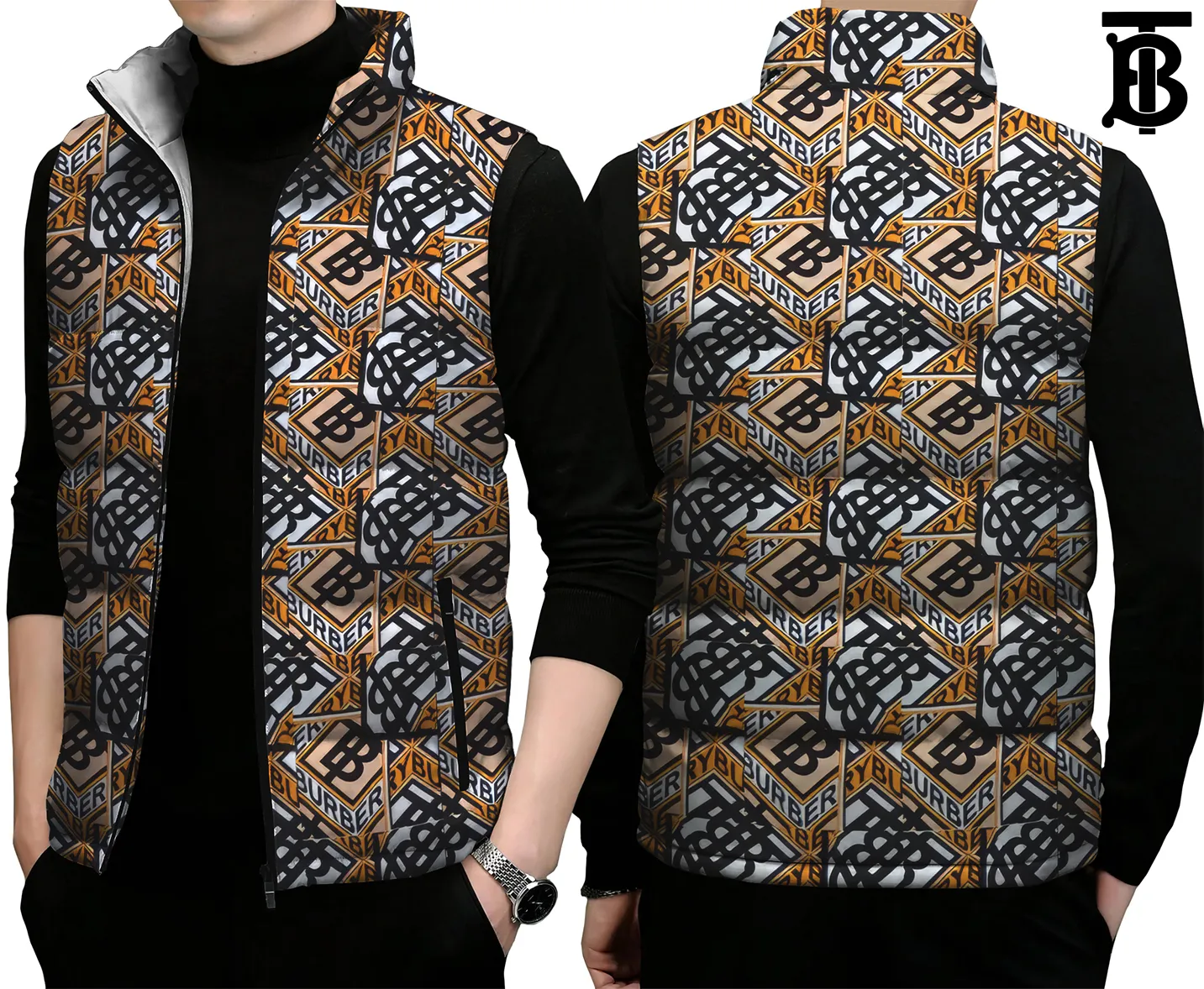 Burberry Premium Sleeveless Puffer Jacket For Men Women Bold Edition