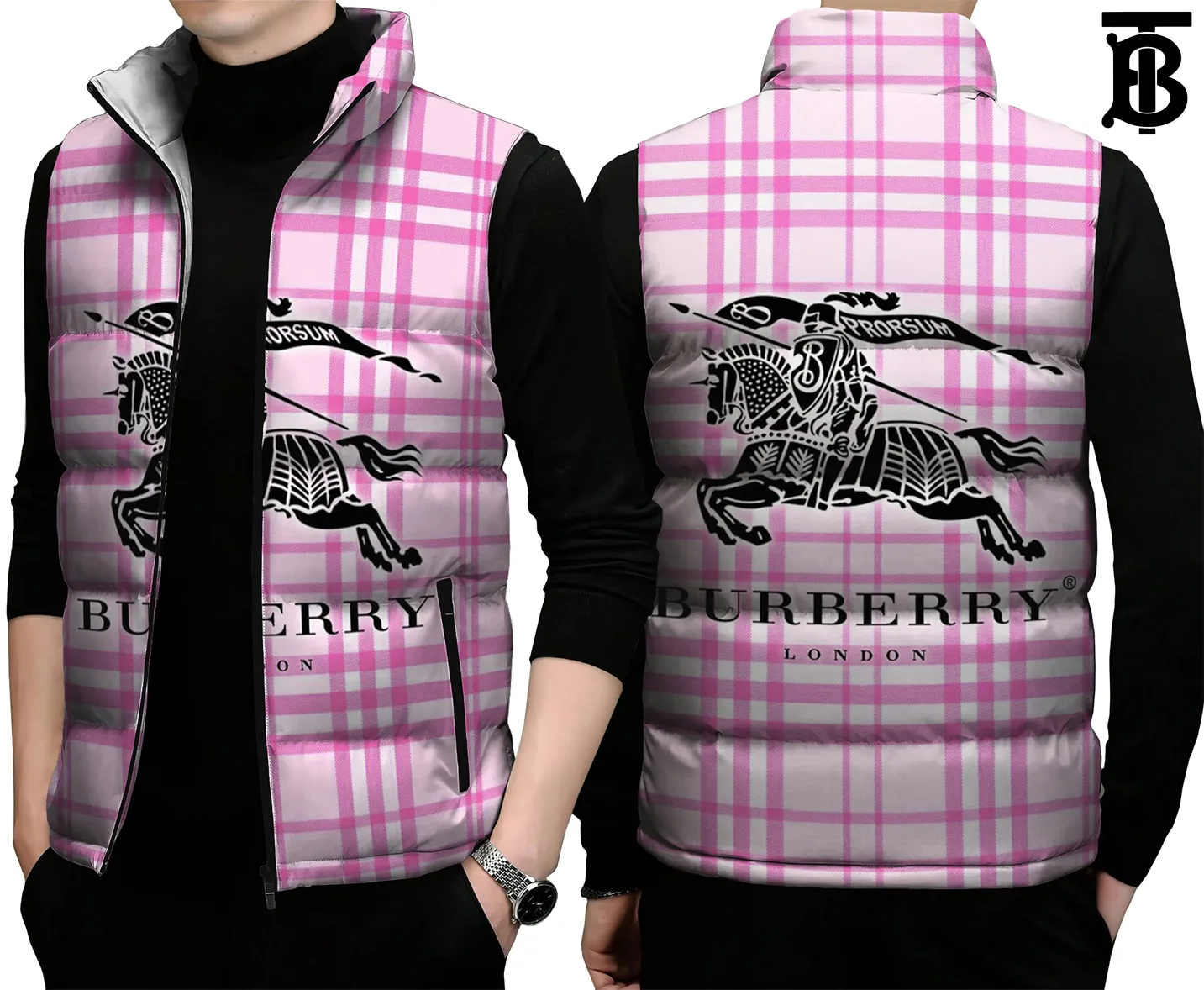 Burberry Premium Sleeveless Puffer Jacket For Men Women Urban Style