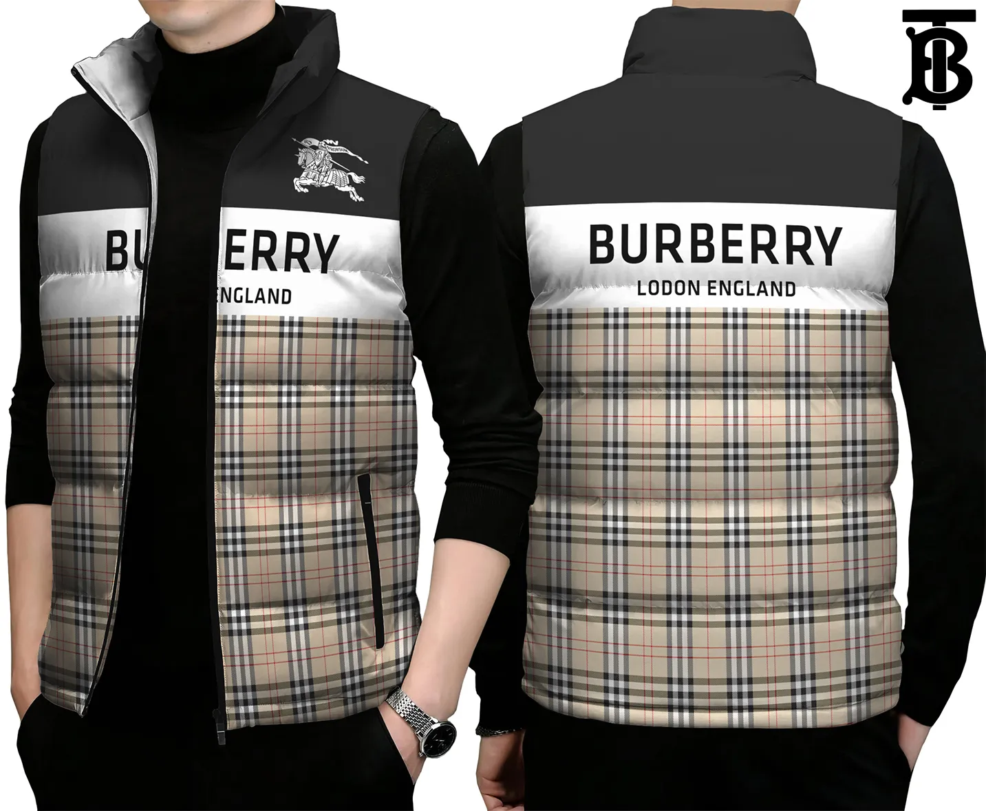 Burberry Premium Sleeveless Puffer Jacket For Men Women Special Design