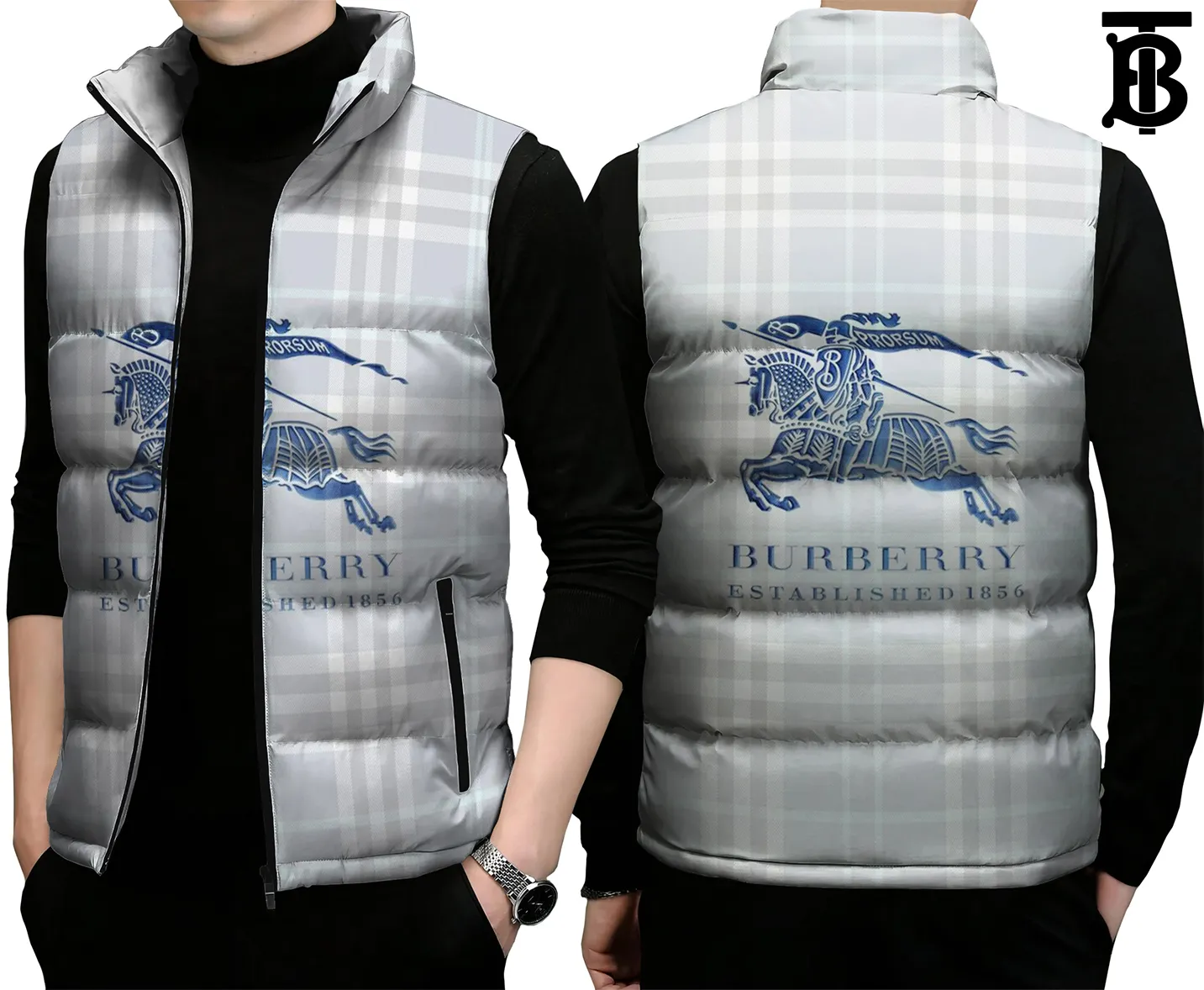 Burberry Premium Sleeveless Puffer Jacket For Men Women Slim Fit
