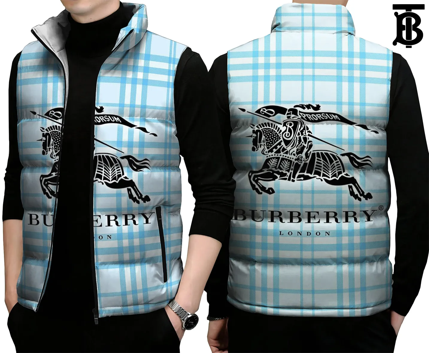 Burberry Premium Sleeveless Puffer Jacket For Men Women Street Edition
