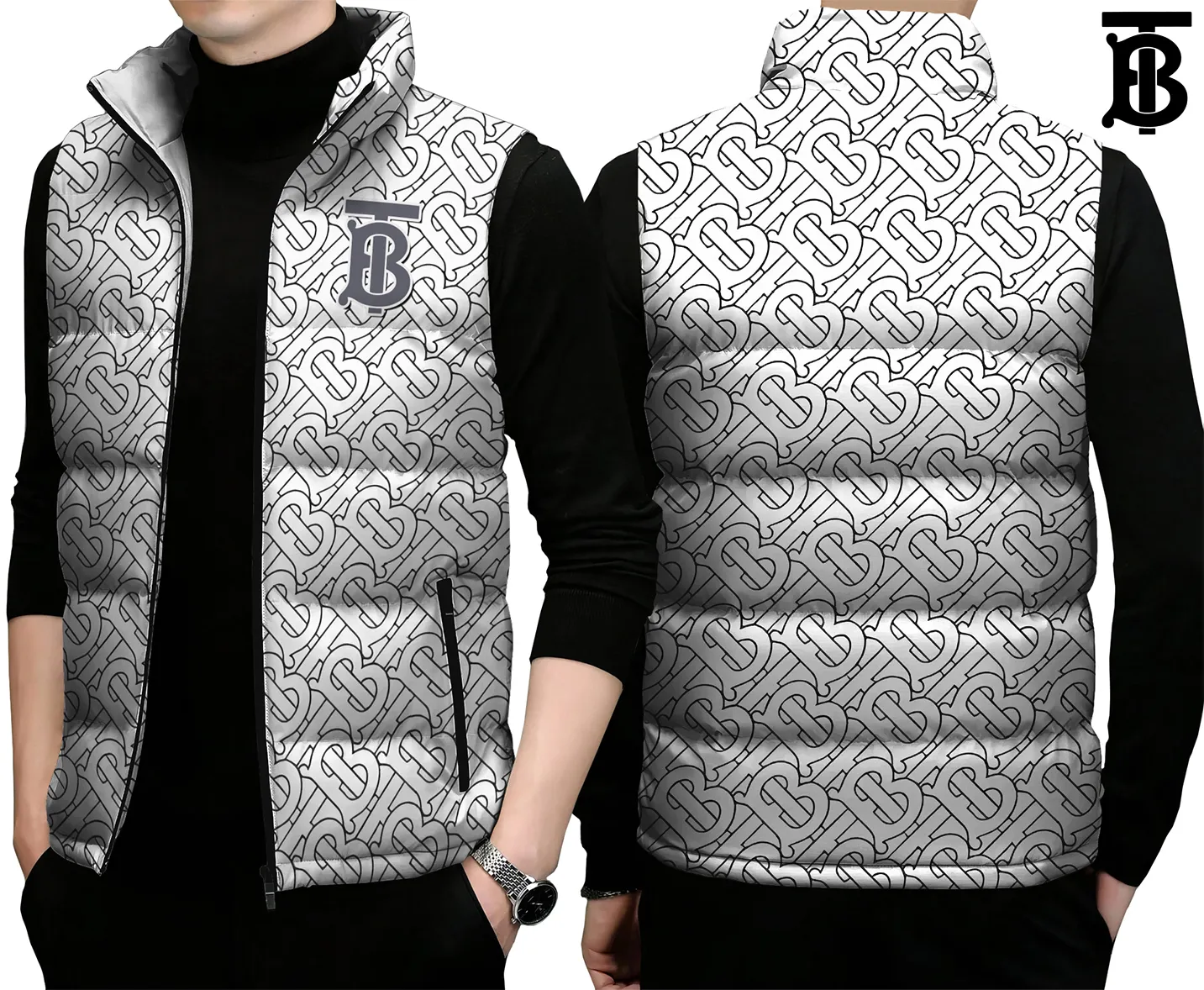 Burberry Premium Sleeveless Puffer Jacket For Men Women Sport Look