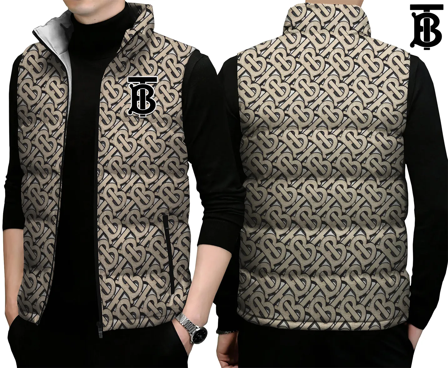 Burberry Premium Sleeveless Puffer Jacket For Men Women Signature Line