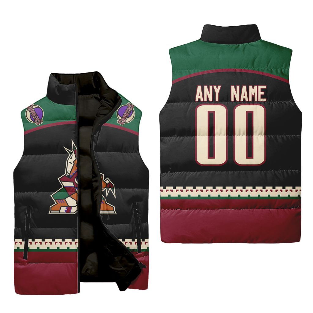 Nhl Arizona Coyotes Personalized Home Sleeveless Puffer Jacket