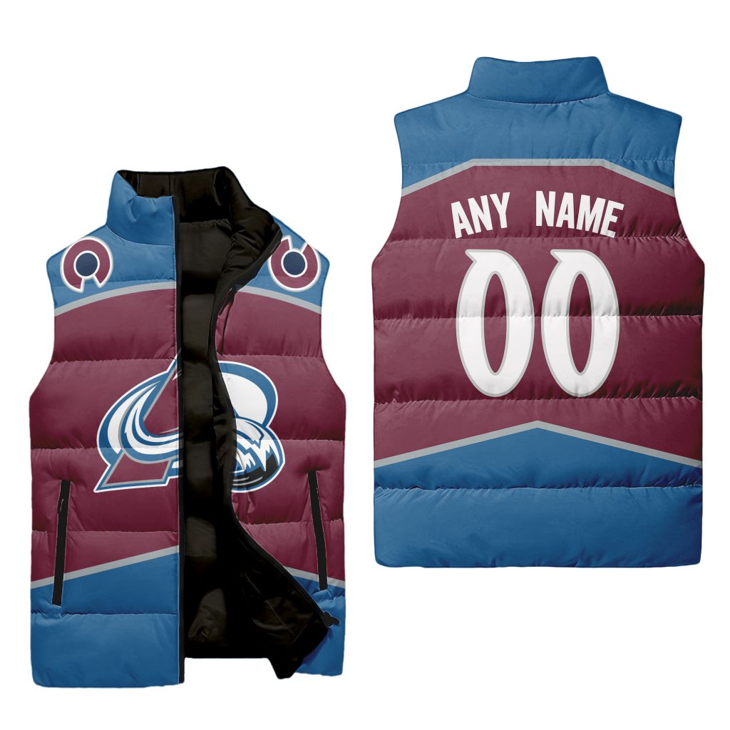 Nhl Colorado Avalanche Personalized Home Sleeveless Puffer Jacket