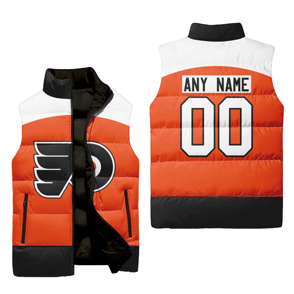 Nhl Philadelphia Flyers Personalized Home Sleeveless Puffer Jacket