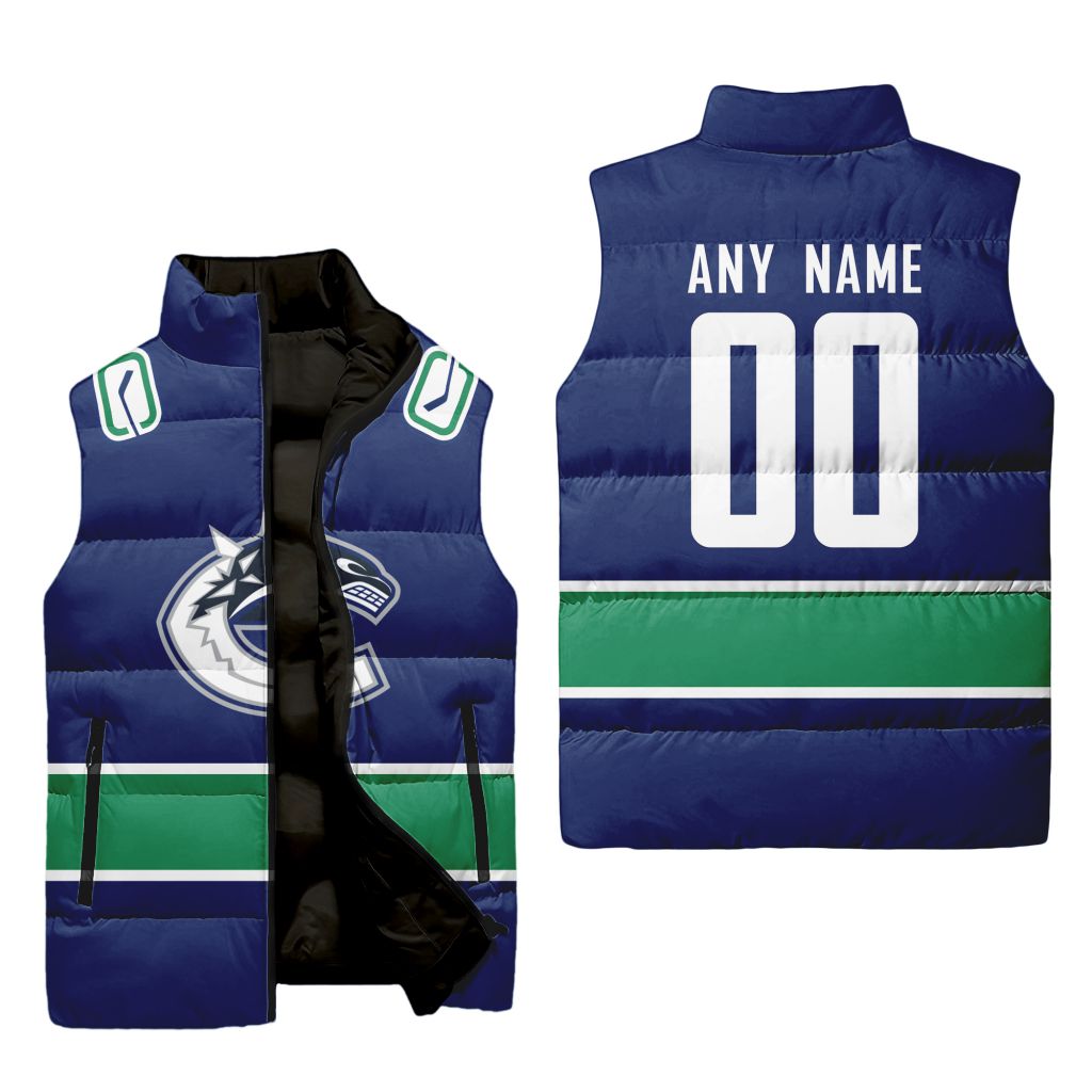 Nhl Vancouver Canucks Personalized Home Sleeveless Puffer Jacket