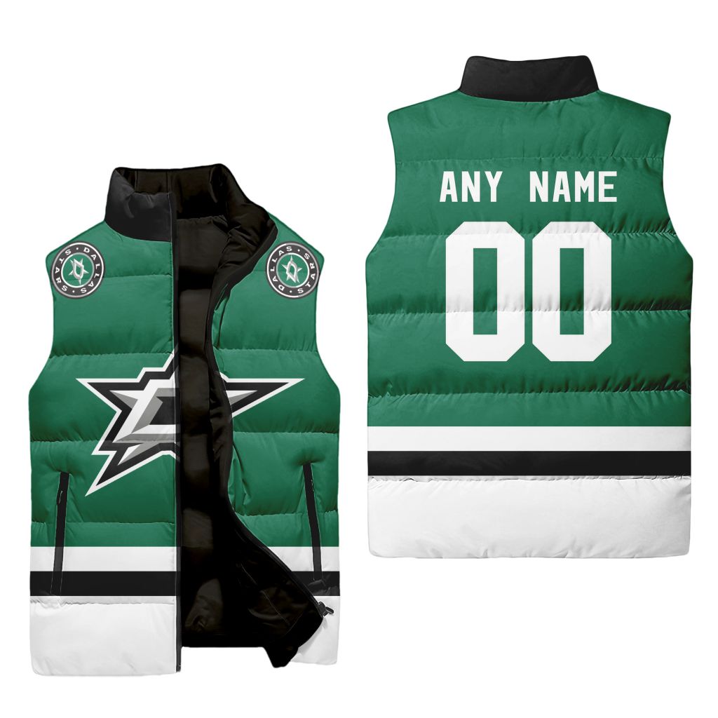 Nhl Dallas Stars Personalized Home Sleeveless Puffer Jacket