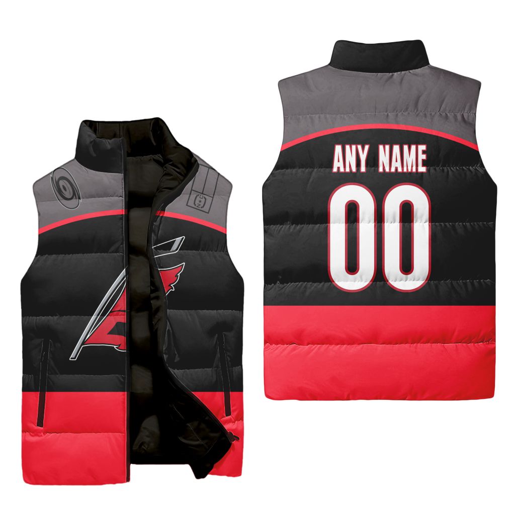 Nhl Carolina Hurricanes Personalized Home Sleeveless Puffer Jacket