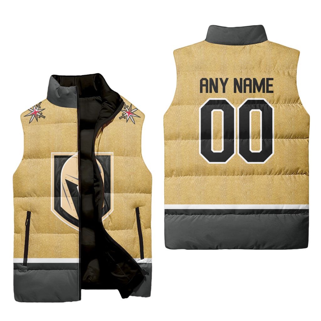 Nhl Vegas Golden Knights Personalized Home Sleeveless Puffer Jacket