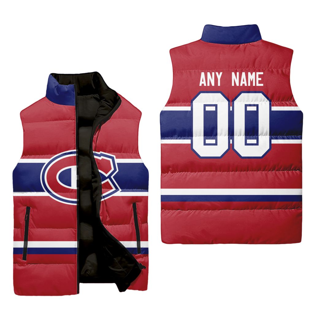 Nhl Montreal Canadiens Personalized Home Sleeveless Puffer Jacket