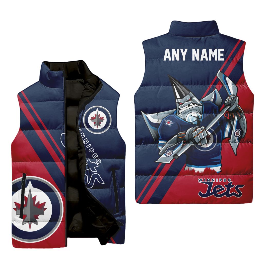Nhl Winnipeg Jets Personalized Name Sleeveless Puffer Jacket For Men Women
