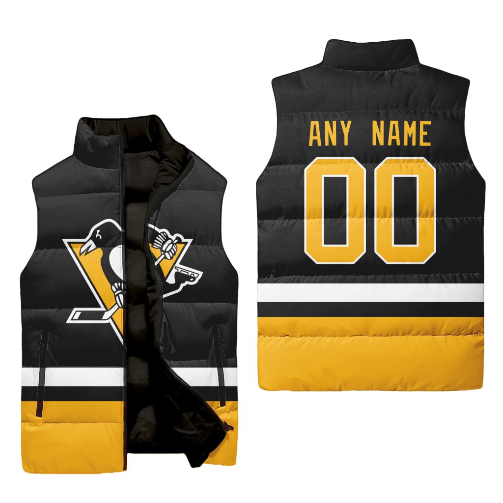 Nhl Pittsburgh Penguins Personalized Home Sleeveless Puffer Jacket