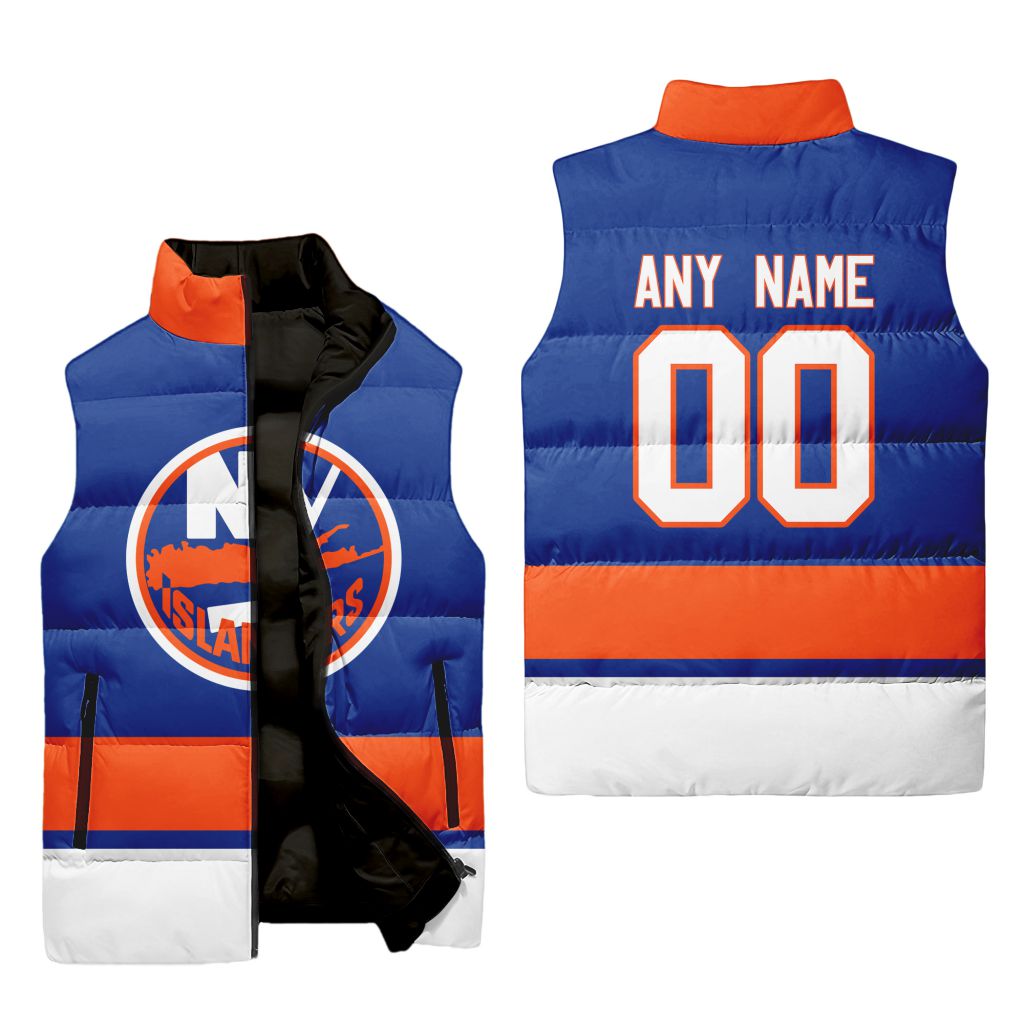 Nhl New York Islanders Personalized Home Sleeveless Puffer Jacket