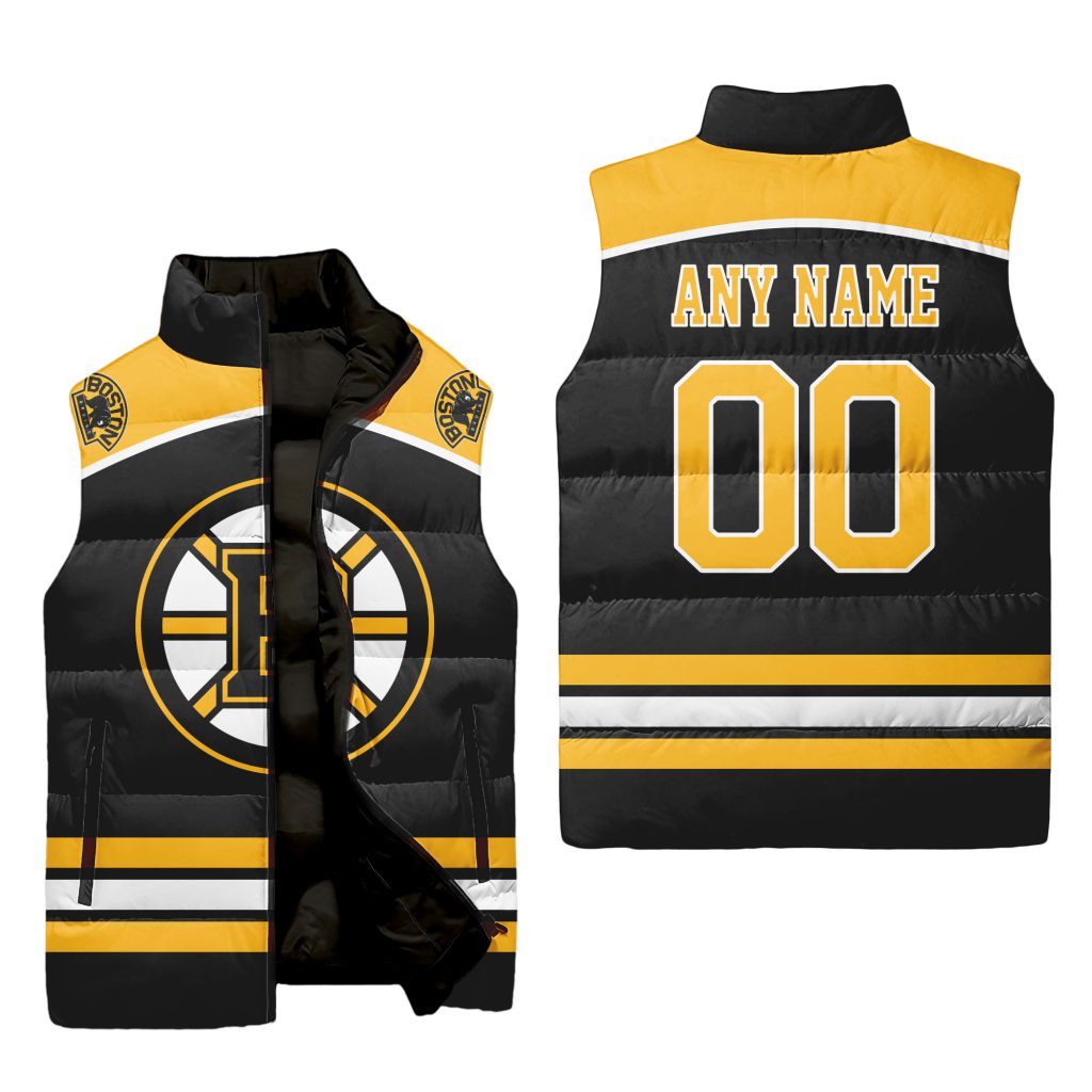 Nhl Boston Bruins Personalized Home Sleeveless Puffer Jacket