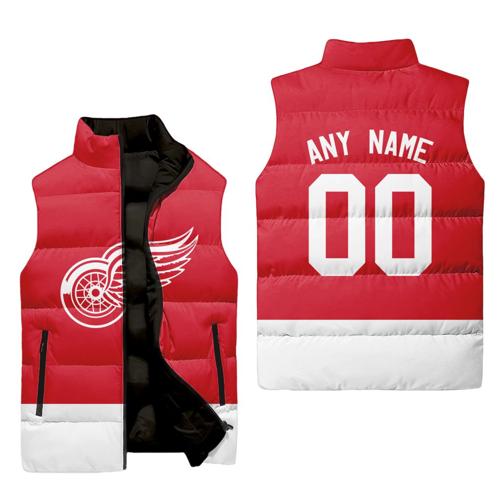 Nhl Detroit Red Wings Personalized Home Sleeveless Puffer Jacket