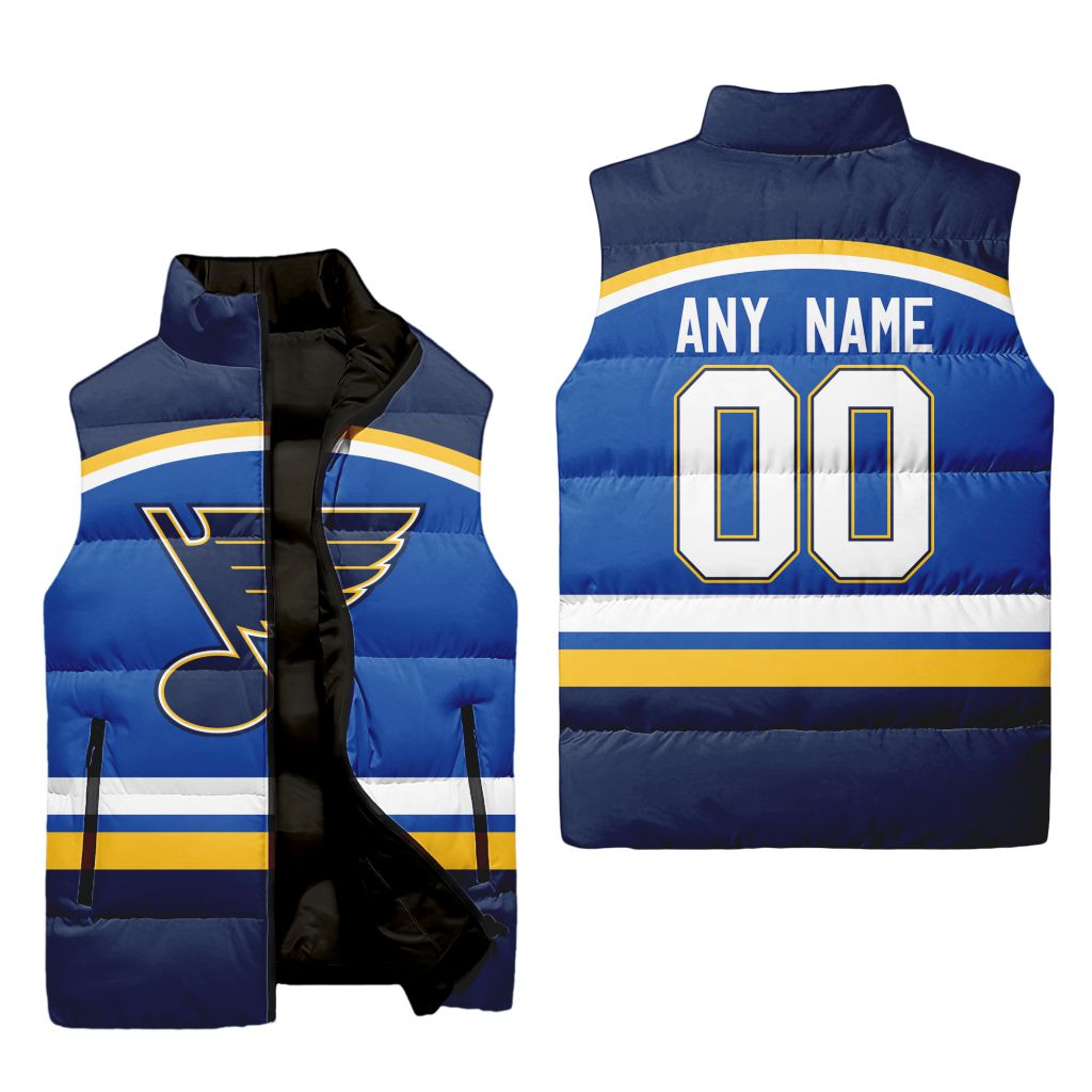 Nhl St. Louis Blues Personalized Home Sleeveless Puffer Jacket