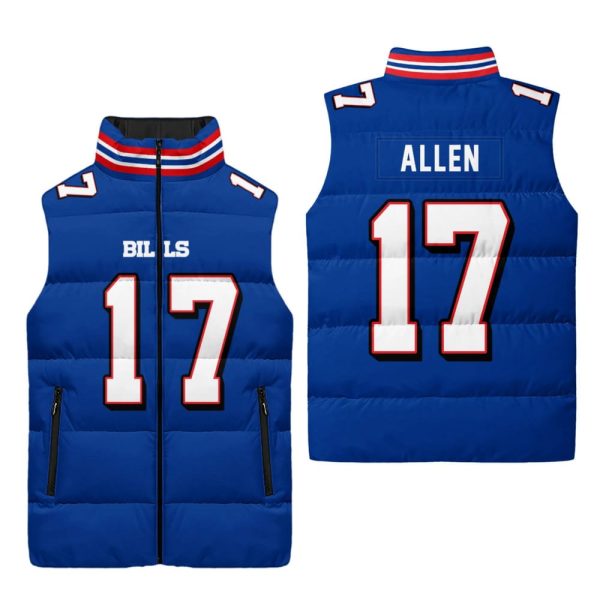 Allen 17 Buffalo Football Sleeveless Puffer Vest