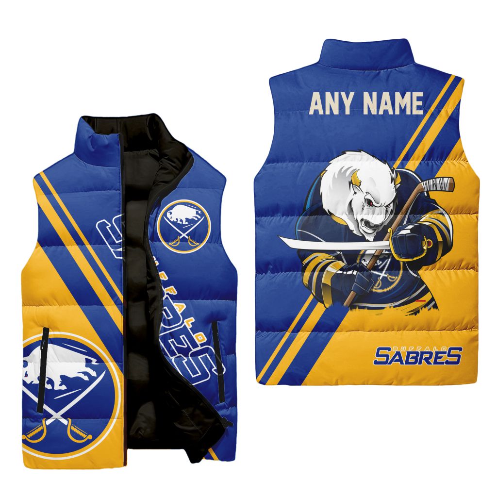 Nhl Buffalo Sabres Personalized Name Sleeveless Puffer Jacket