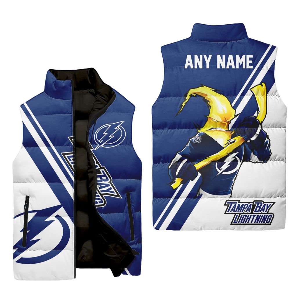 Nhl Tampa Bay Lightning Personalized Name Sleeveless Puffer Jacket