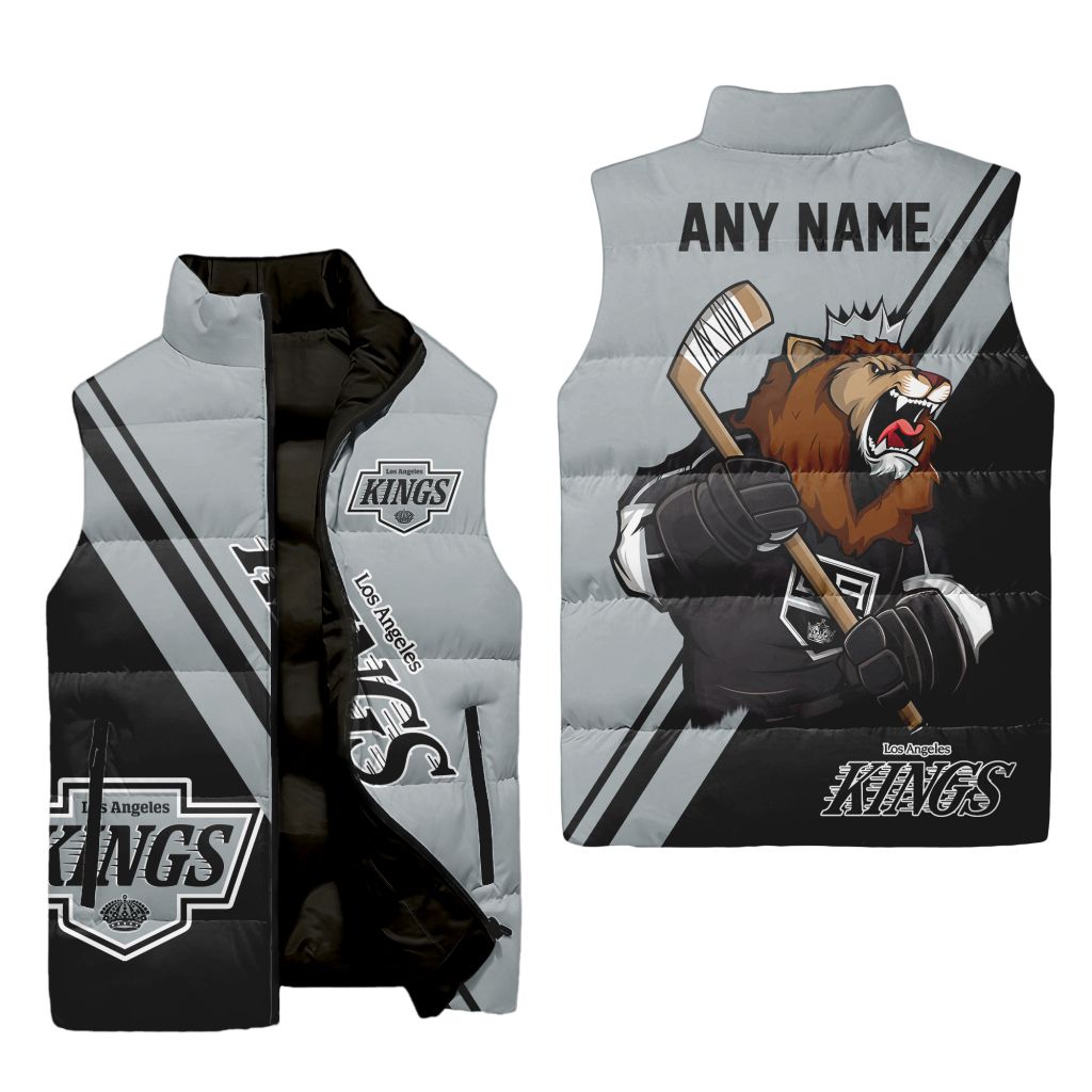 Nhl Los Angeles Kings Personalized Name Sleeveless Puffer Jacket