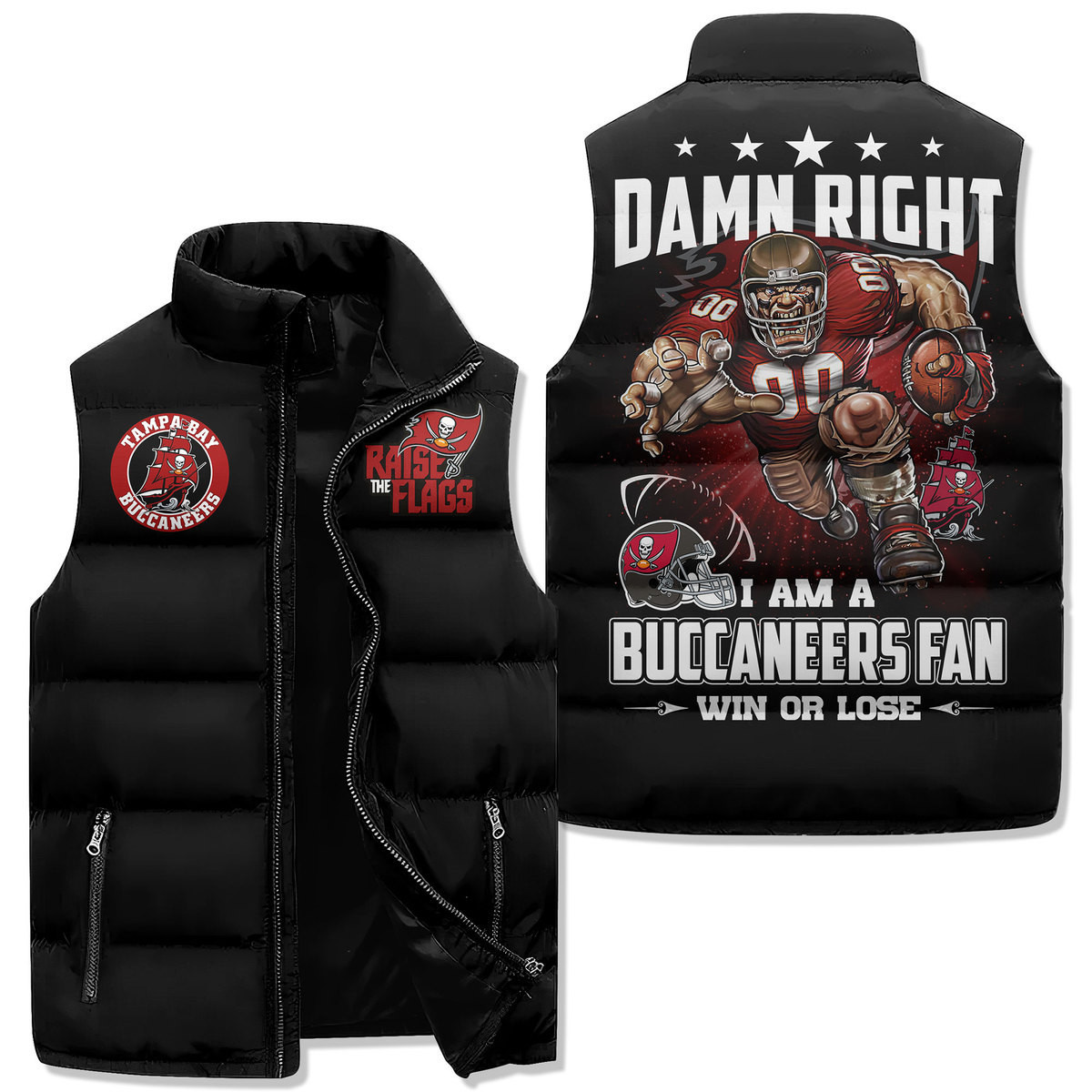 Tampa Bay Buccaneers Premium Sleeveless Puffer Jacket New Collection