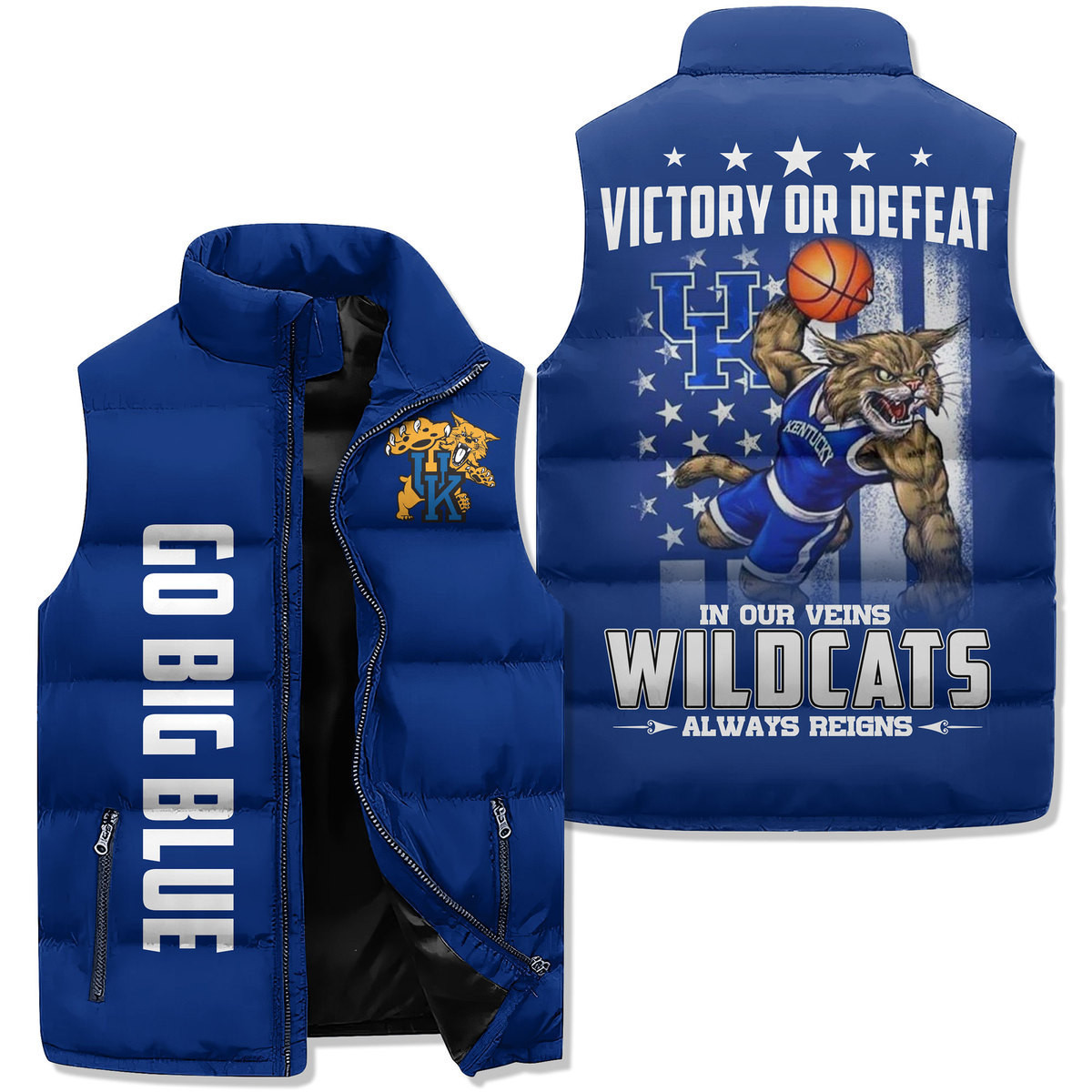 Kentucky Wildcats Premium Sleeveless Puffer Jacket New Collection Gift For Fans