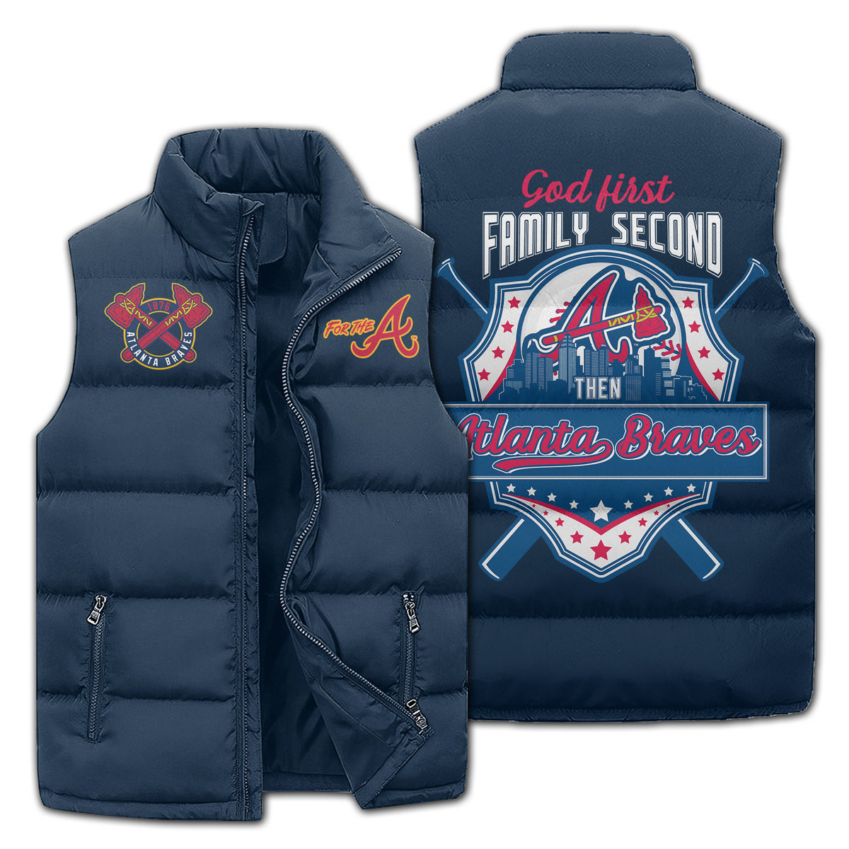 Atlanta Braves Premium Sleeveless Puffer Jacket New Collection Gift For Fans