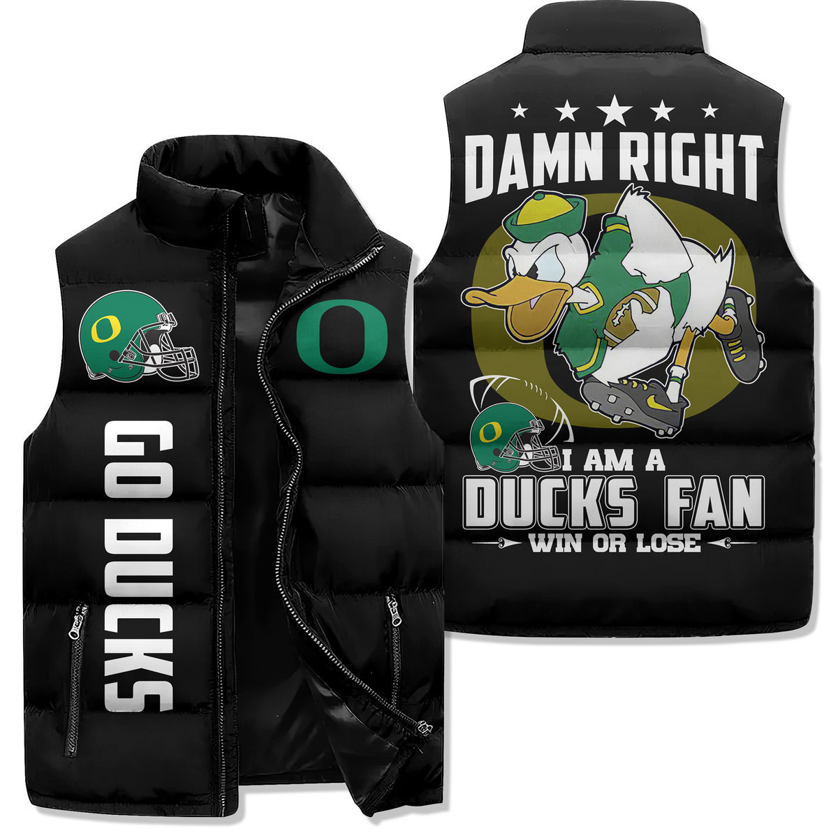 Oregon Ducks Premium Sleeveless Puffer Jacket New Collection