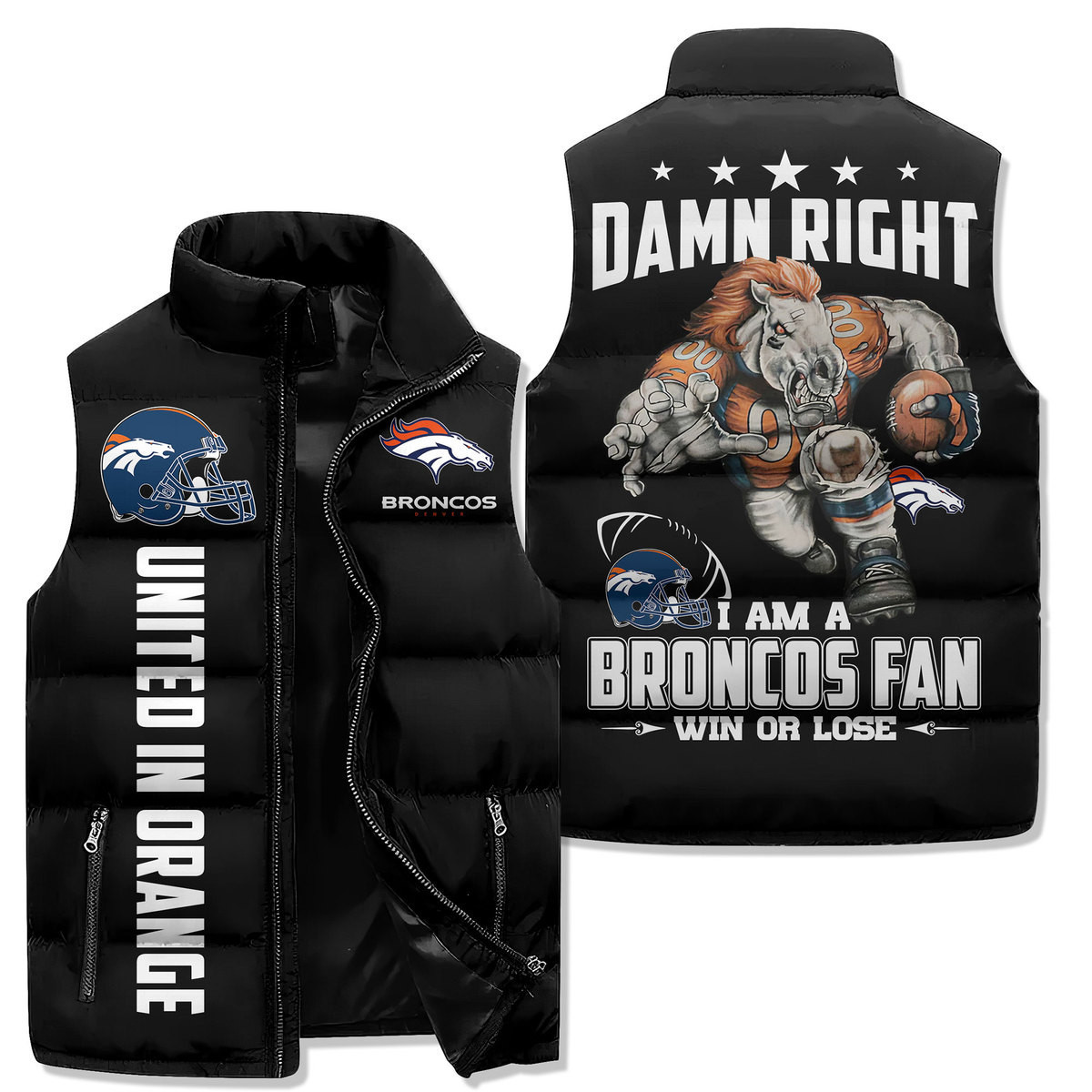 Denver Broncos Premium Sleeveless Puffer Jacket New Collection