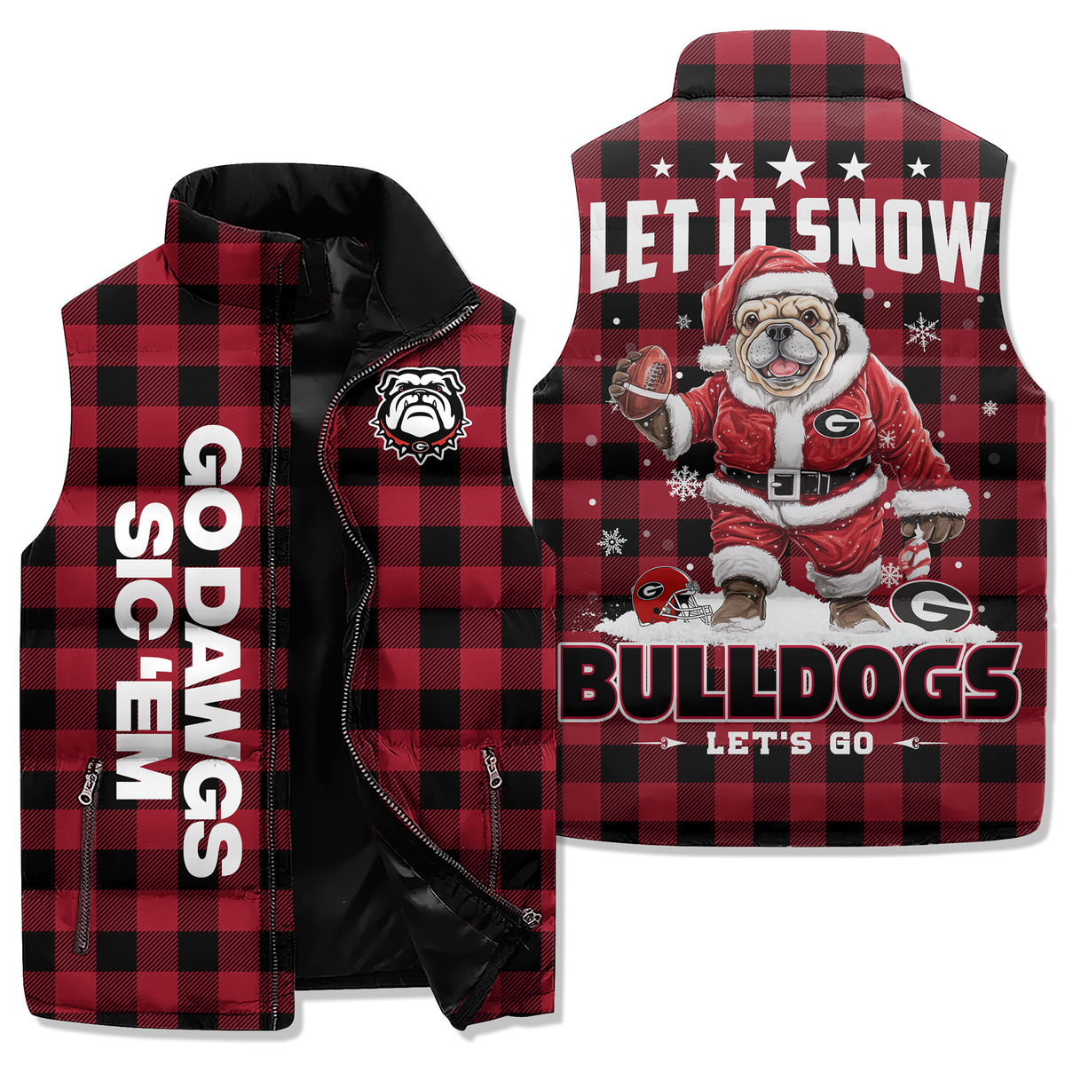 Georgia Bulldogs Premium Sleeveless Puffer Jacket New Collection Gift For Fans