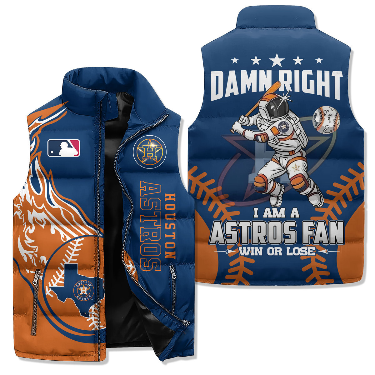 Houston Astros Premium Sleeveless Puffer Jacket New Collection Gift For Astros Fans