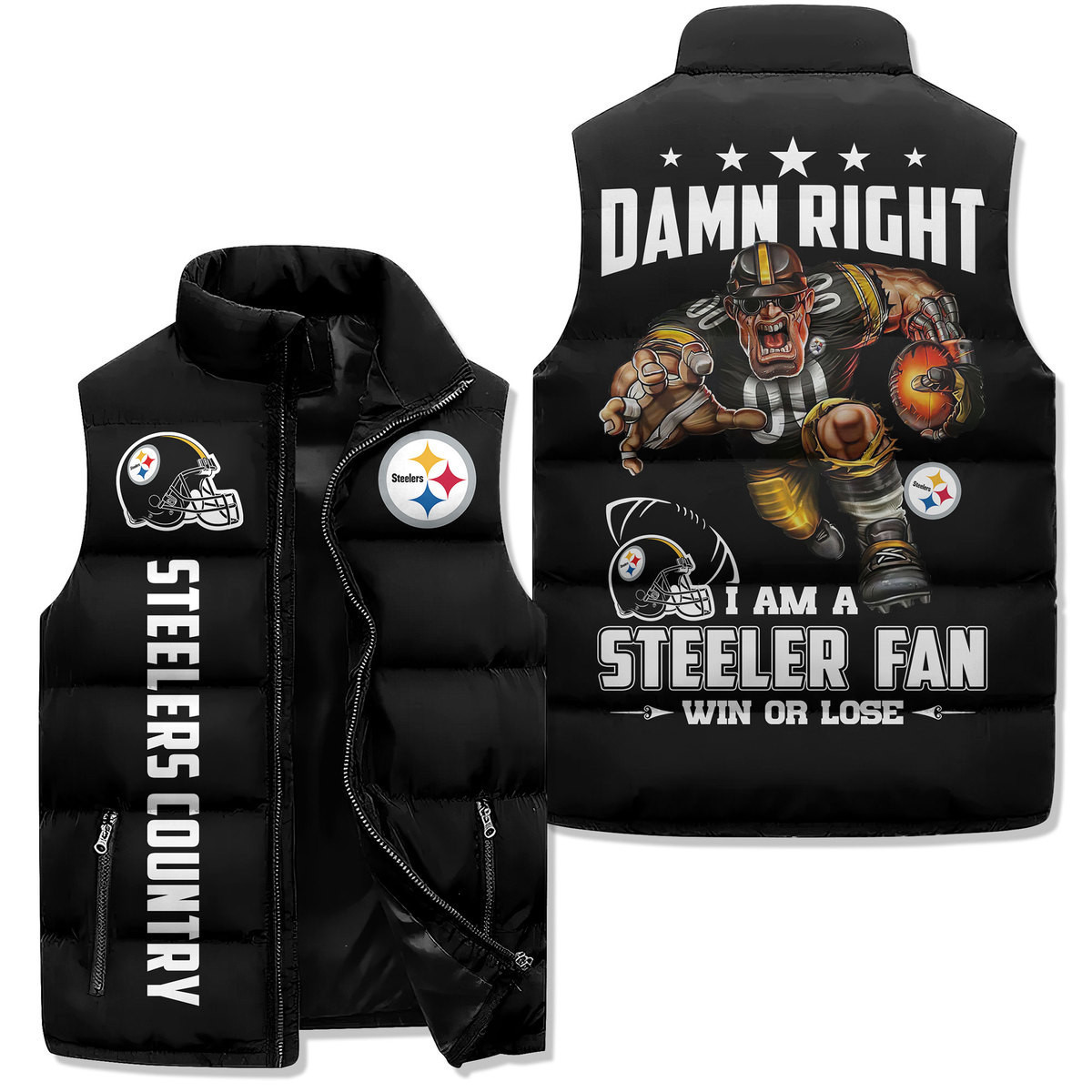 Pittsburgh Steelers Premium Sleeveless Puffer Jacket New Collection