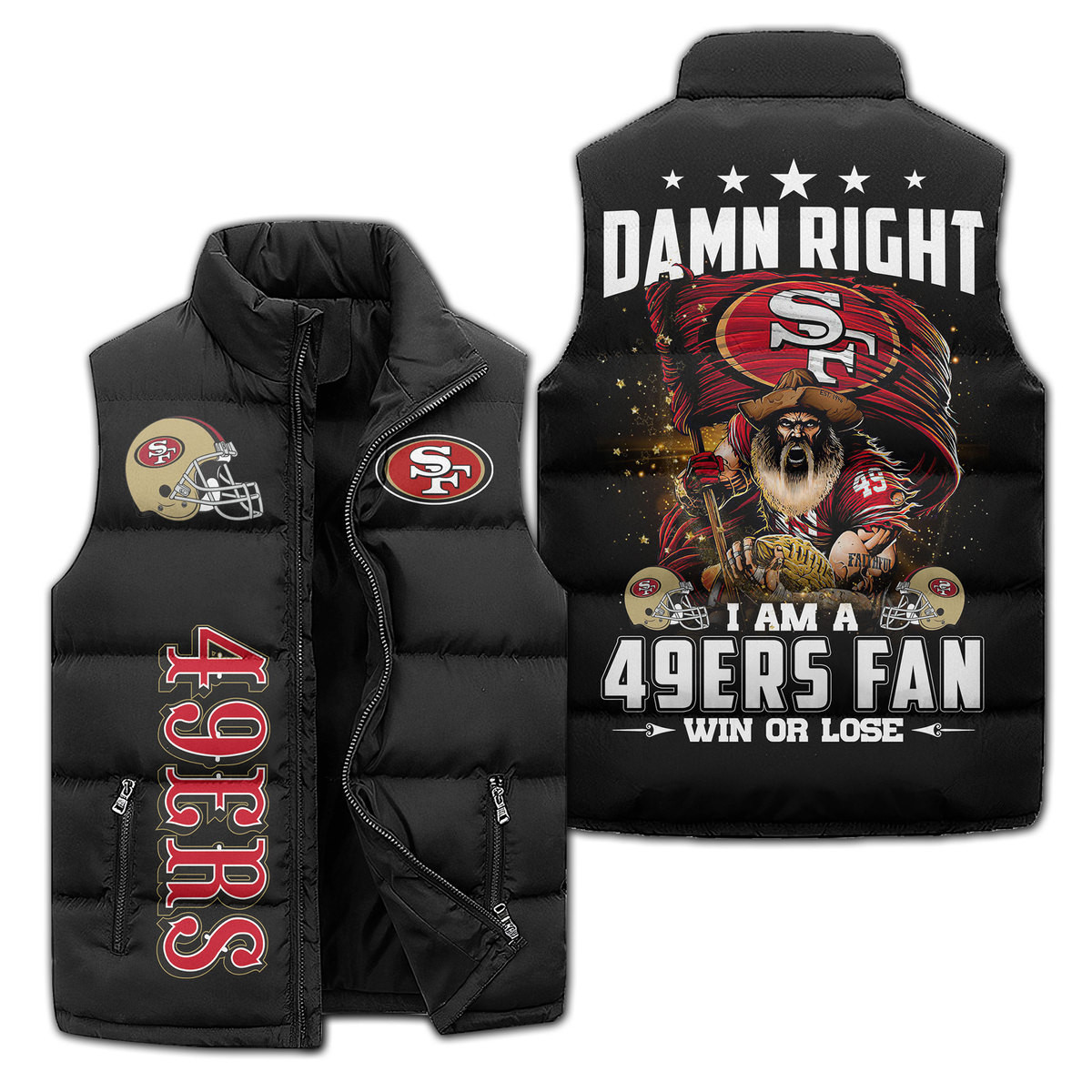 San Francisco 49Ers Premium Sleeveless Puffer Jacket New Collection