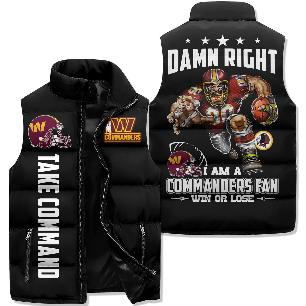 Washington Commanders Premium Sleeveless Puffer Jacket New Collection
