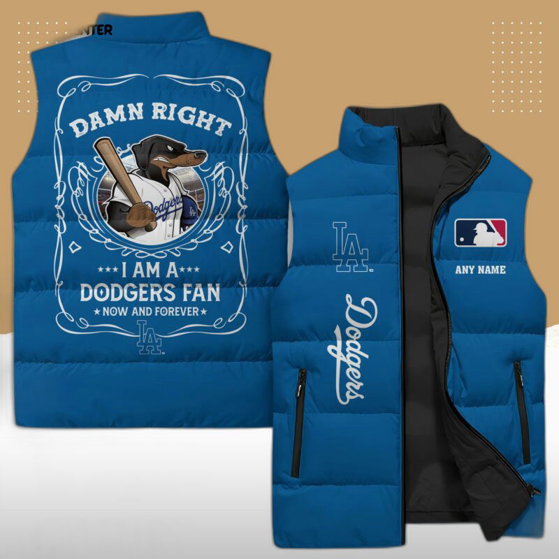 Los Angeles Dodgers Mlb Sleeveless Puffer Jacket Custom For Fans Gifts