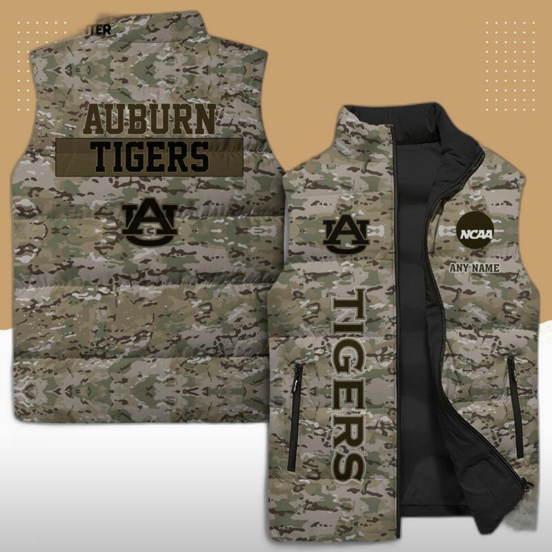 Auburn Tigers Ncaa Sleeveless Puffer Jacket Custom For Fans Gifts