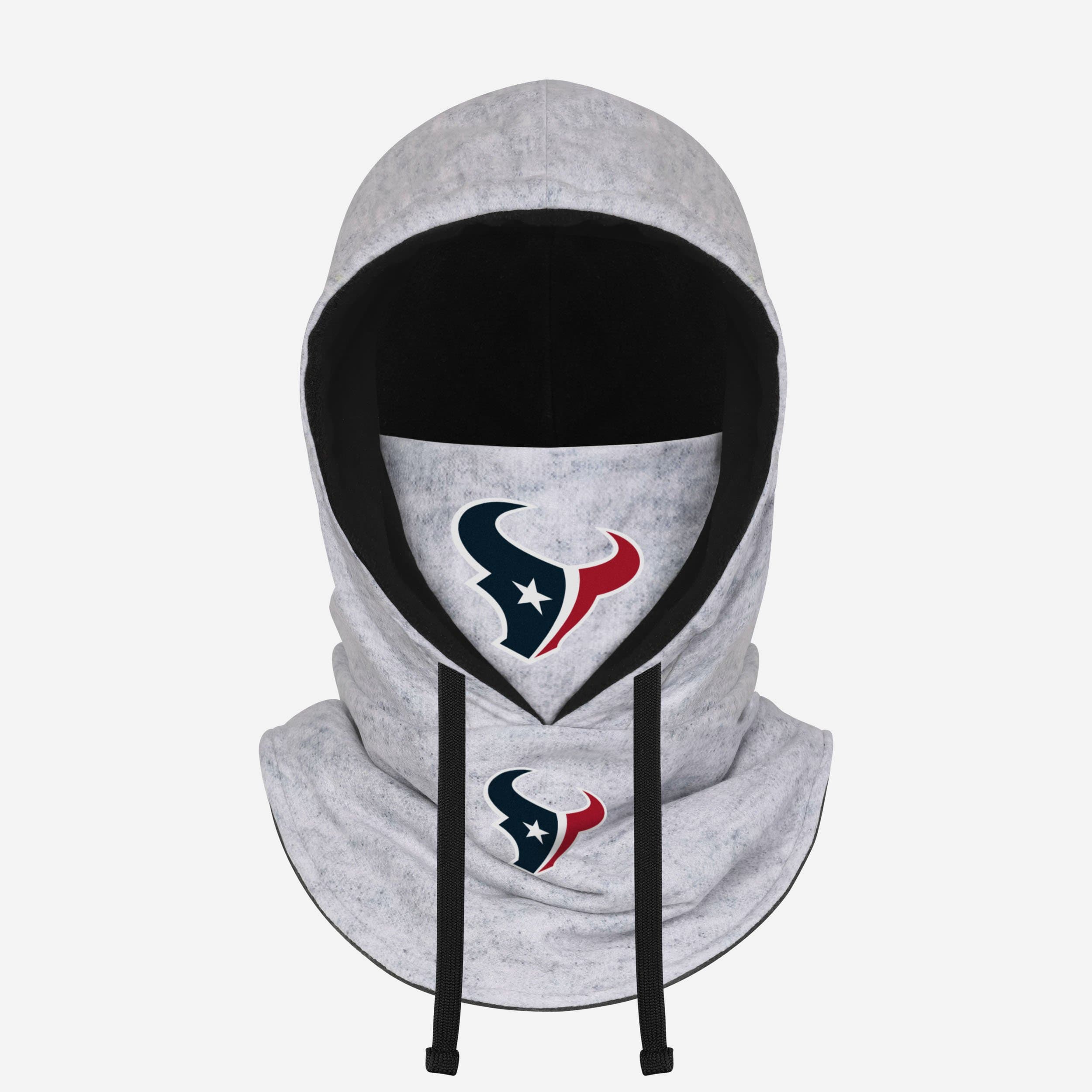 Houston Texans Heather Gray Drawstring Hooded Gaiter Scarf Fan Gear For Men And Women