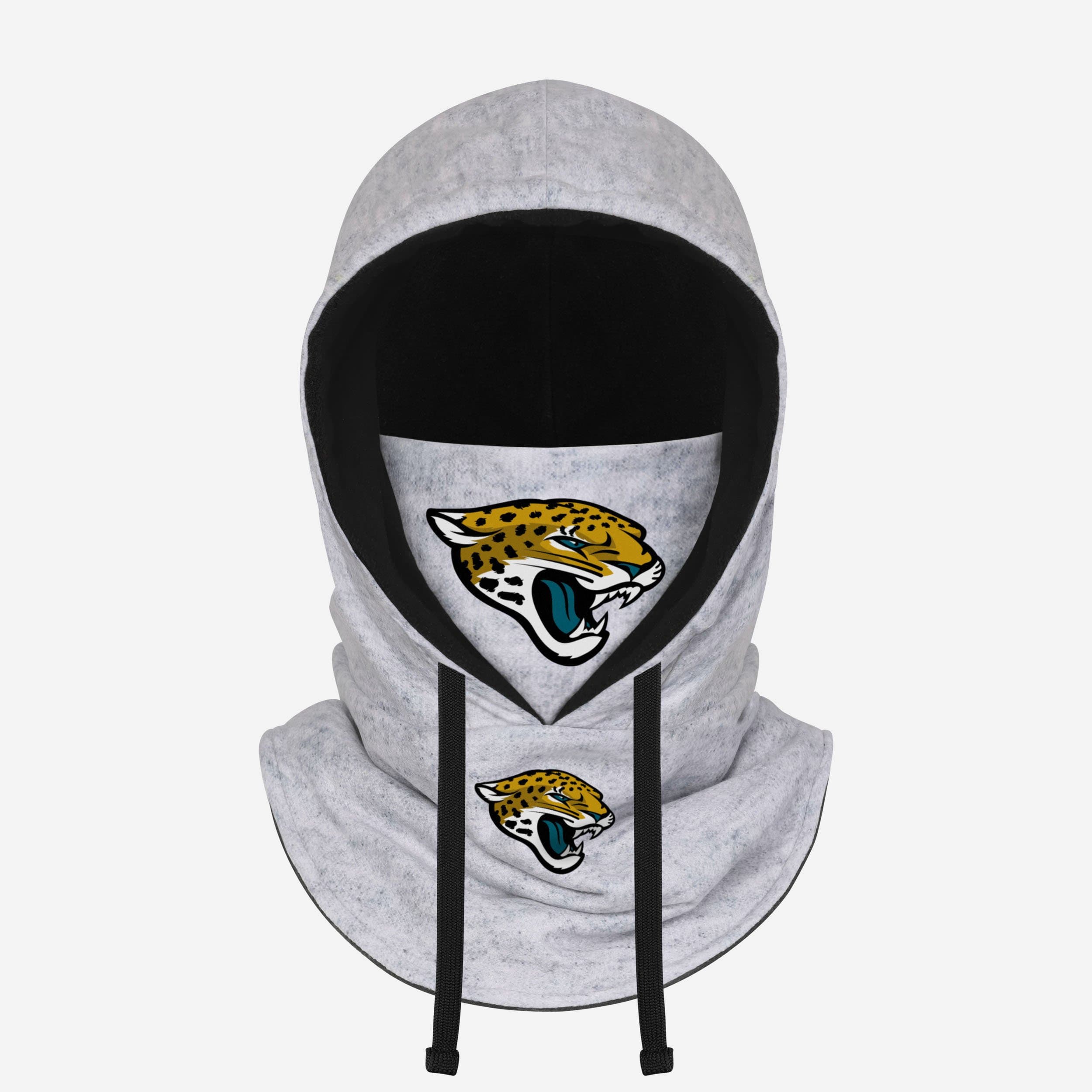 Jacksonville Jaguars Heather Gray Drawstring Hooded Gaiter Scarf Fan Gear For Men And Women