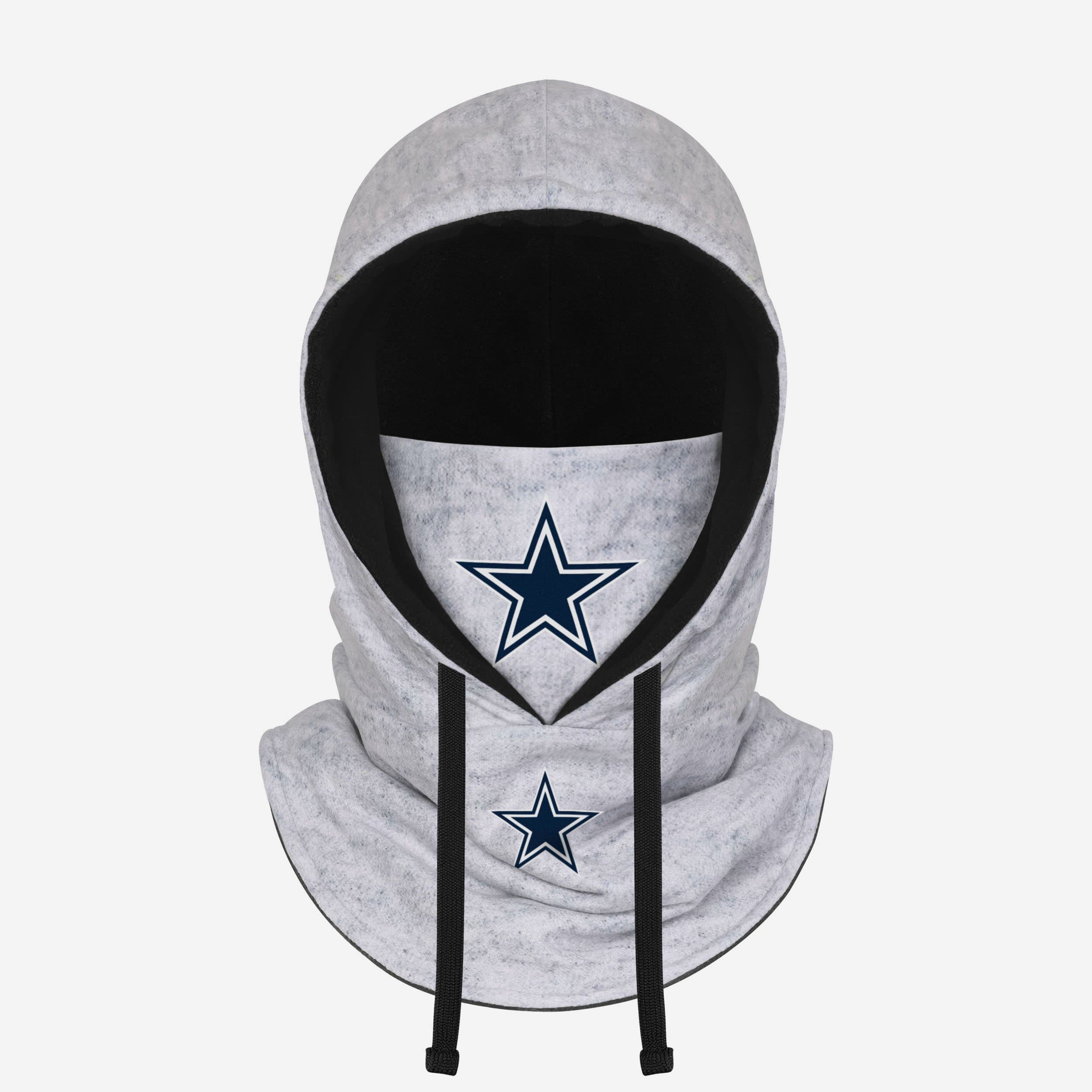 Dallas Cowboys Heather Gray Drawstring Hooded Gaiter Scarf Fan Gear For Men And Women