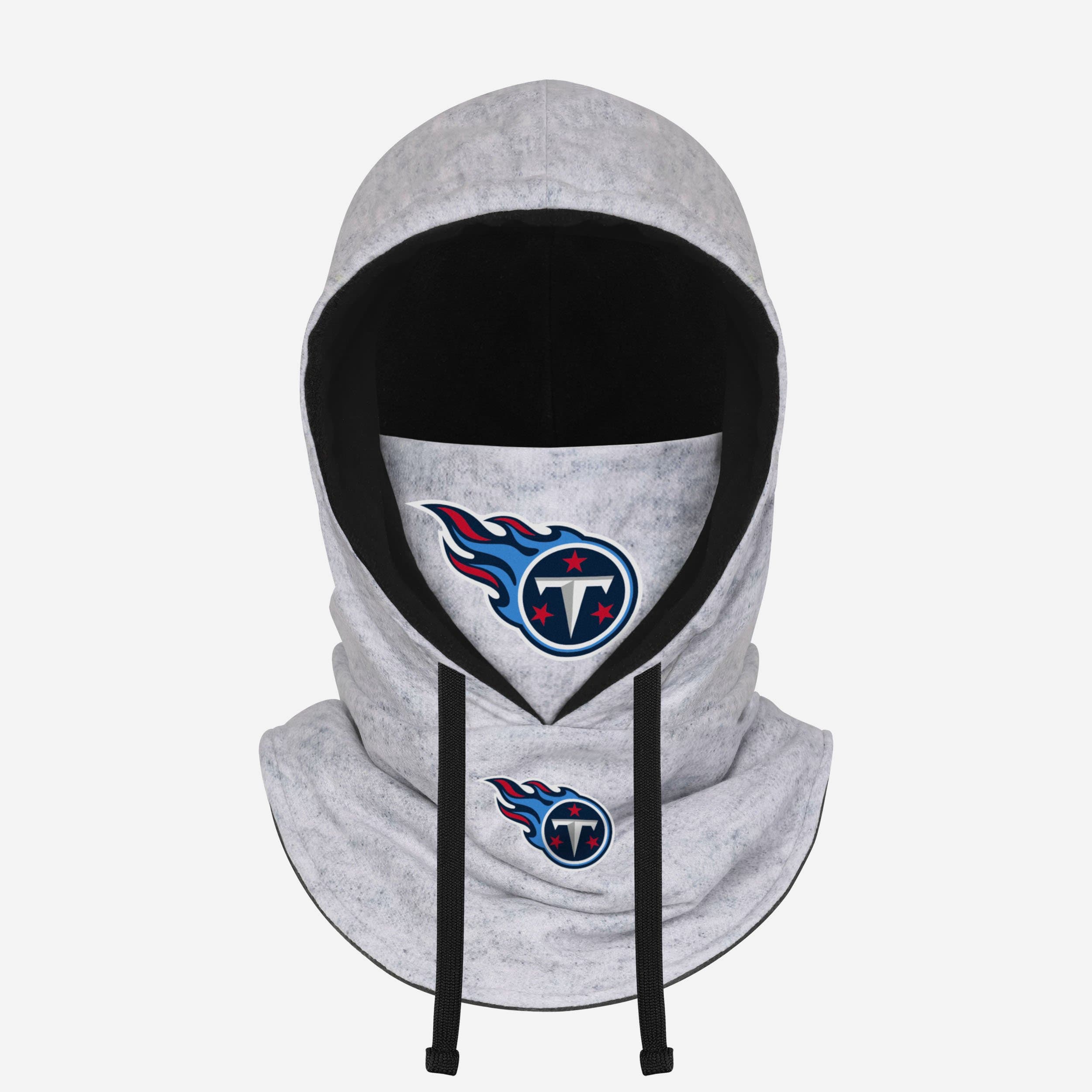 Tennessee Titans Heather Gray Drawstring Hooded Gaiter Scarf Fan Gear For Men And Women