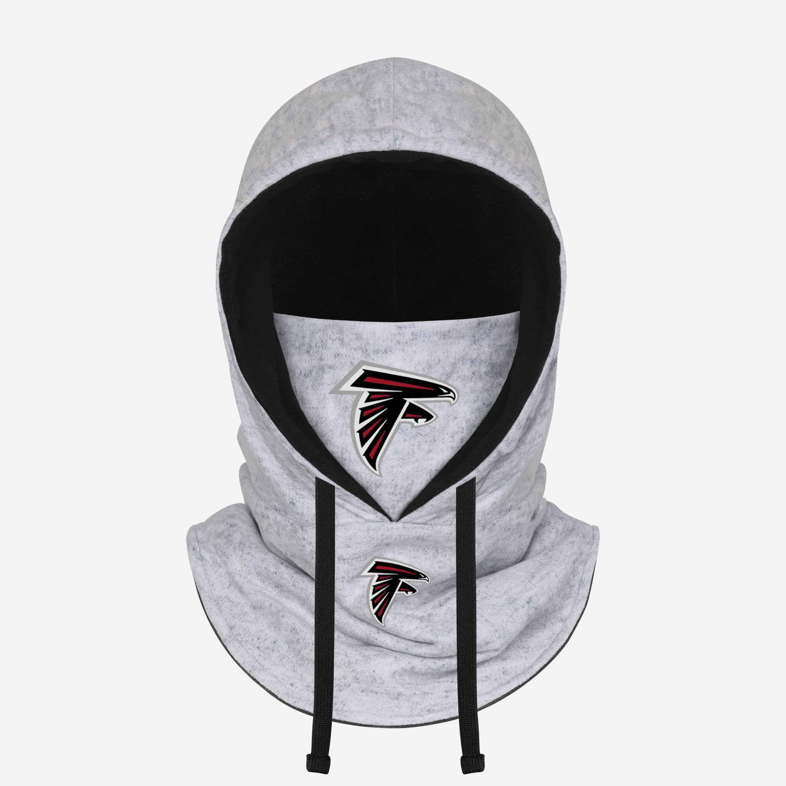 Atlanta Falcons Heather Gray Drawstring Hooded Gaiter Scarf Fan Gear For Men And Women