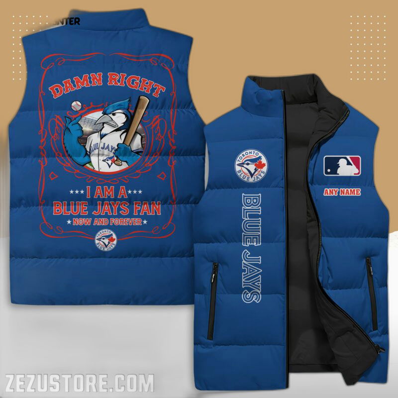 Toronto Blue Jays Mlb Sleeveless Puffer Jacket Custom For Fans Gifts