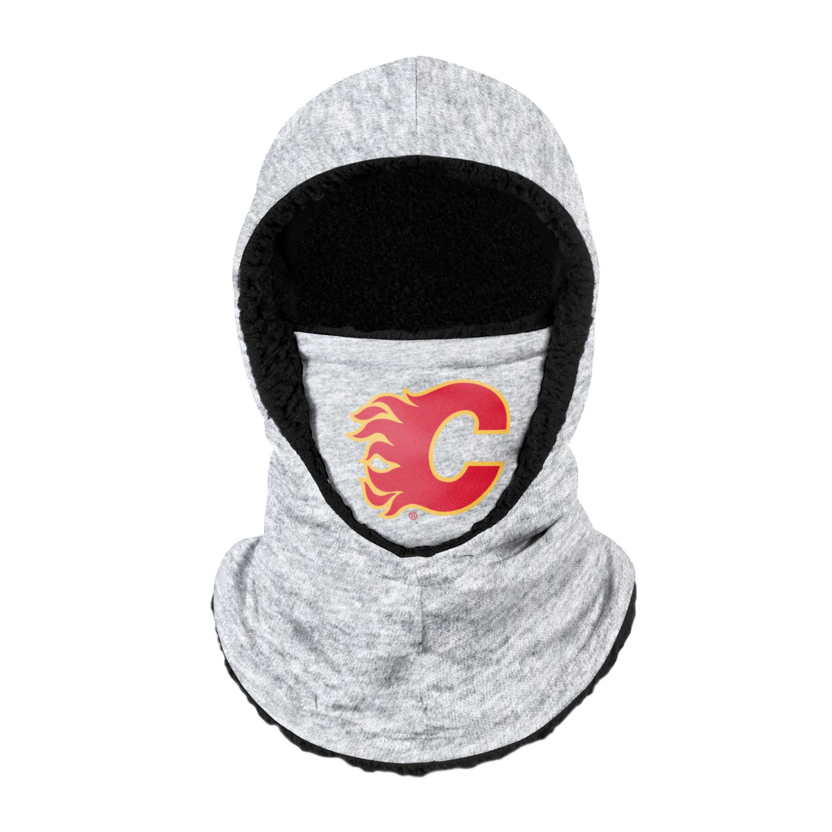 Calgary Flames Nhl Heather Grey Big Logo Hooded Gaiter Fan Gear For Men And Women