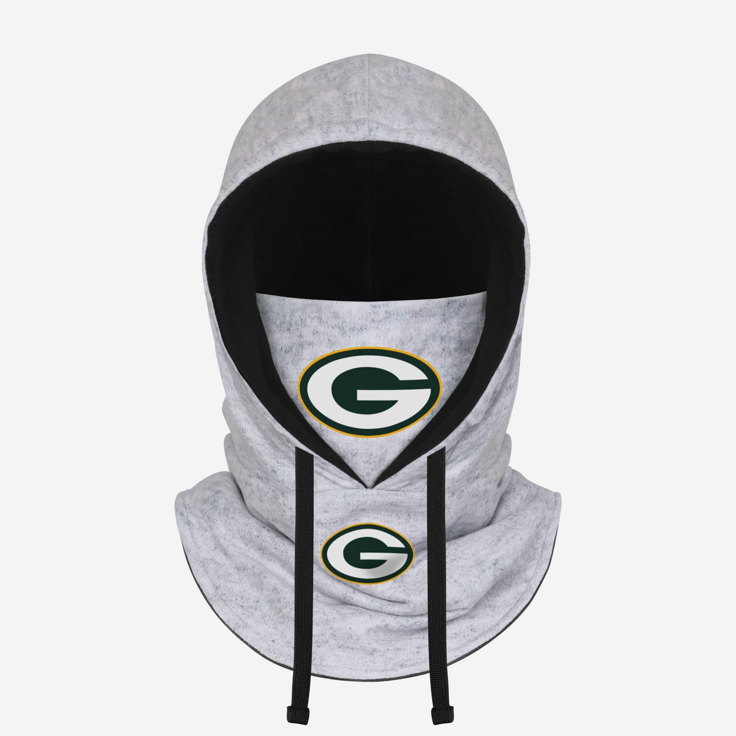 Green Bay Packers Heather Gray Drawstring Hooded Gaiter Scarf Fan Gear For Men And Women