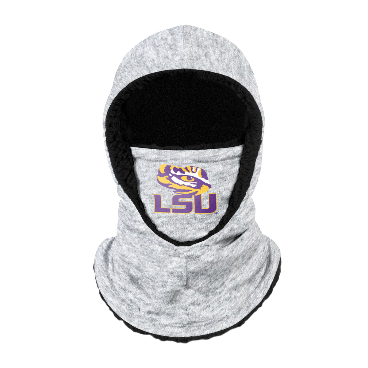 Lsu Tigers Ncaa Heather Grey Big Logo Hooded Gaiter Fan Gear For Men And Women