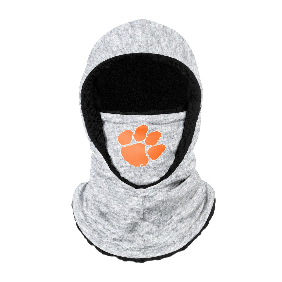 Clemson Tigers Ncaa Heather Grey Big Logo Hooded Gaiter Fan Gear For Men And Women