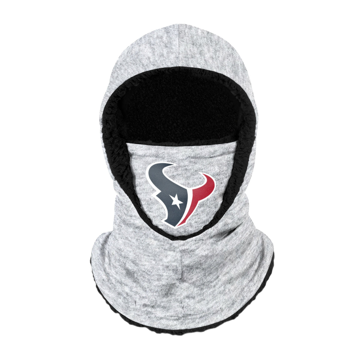 Houston Texans Nfl Heather Grey Big Logo Hooded Gaiter Fan Gear For Men And Women