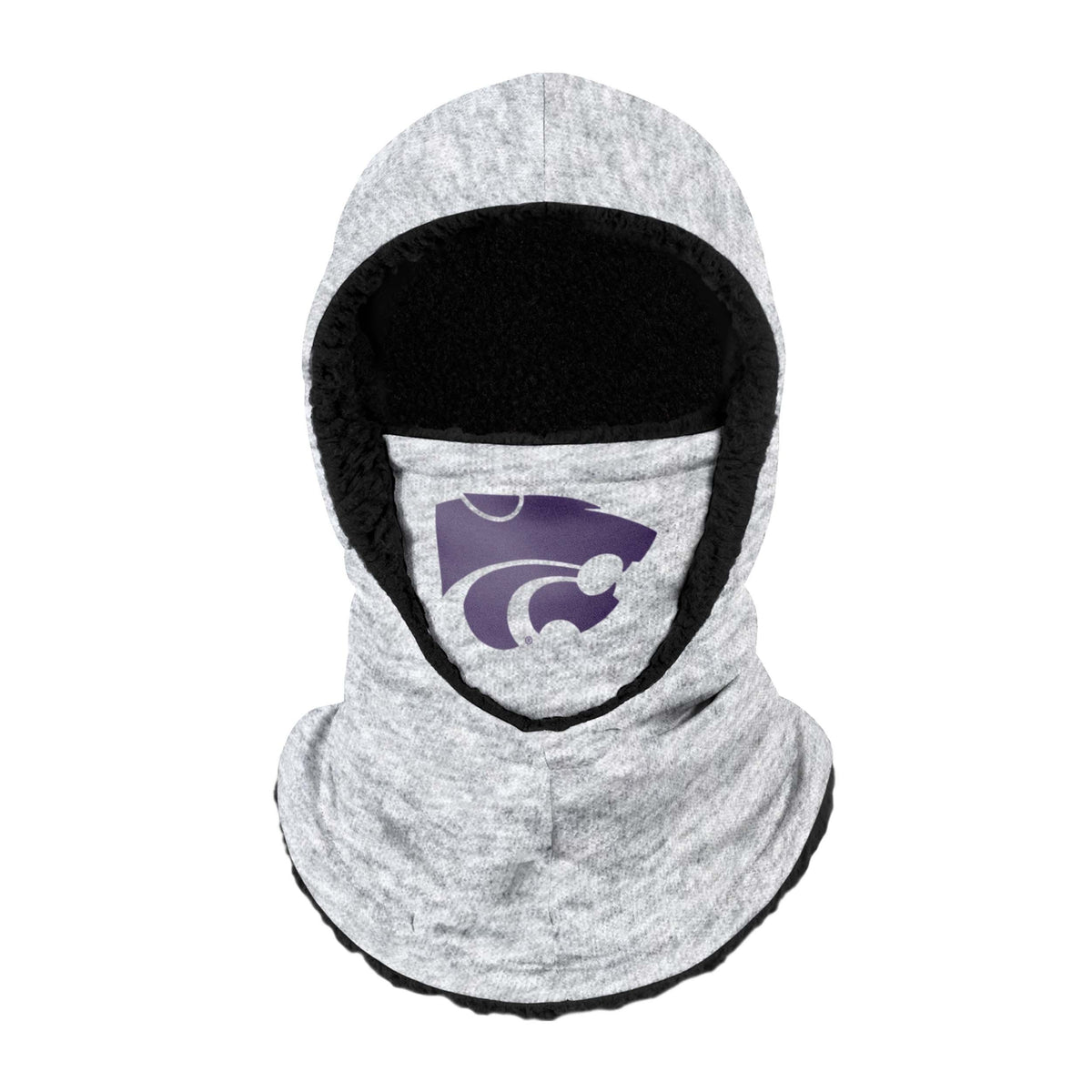 Kansas State Wildcats Ncaa Heather Grey Big Logo Hooded Gaiter Fan Gear For Men And Women