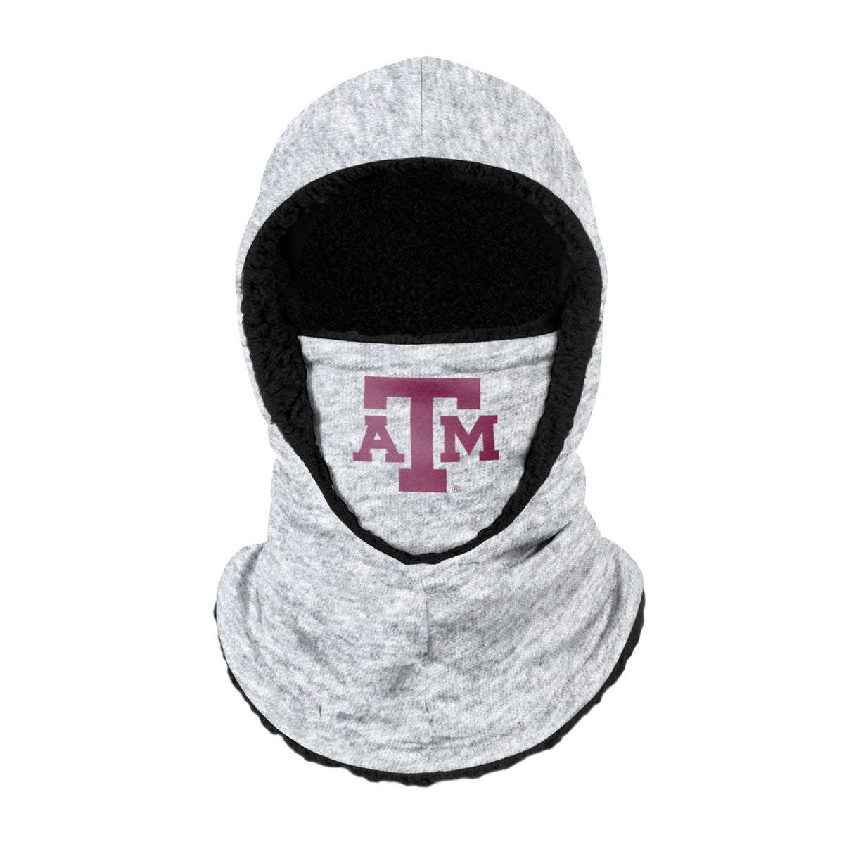 Texas Aandm Aggies Ncaa Heather Grey Big Logo Hooded Gaiter Fan Gear For Men And Women